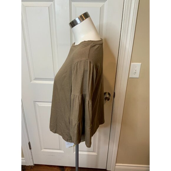 Johnny Was Calme Green Boxy Cropped T-Shirt, Size Small - Picture 3 of 5